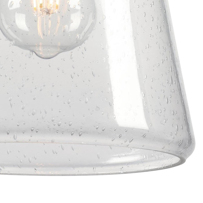 Westinghouse Biloxi 1 Light Pendant, Barnwood/Clear Seeded Glass