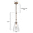 Westinghouse Biloxi 1 Light Pendant, Barnwood/Clear Seeded Glass