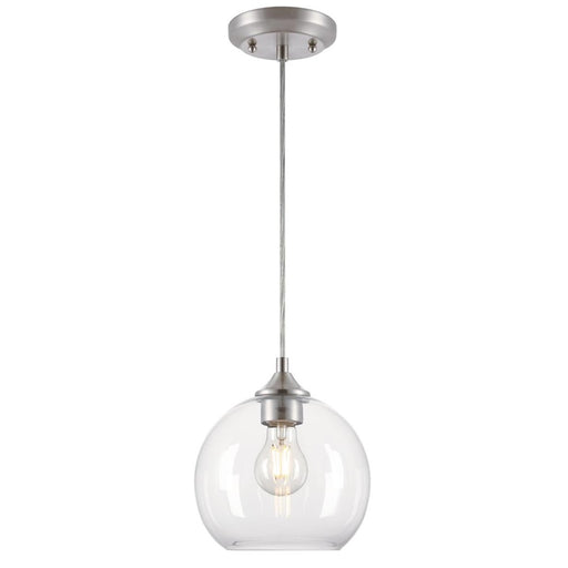 Westinghouse Tatze 1 Light Pendant, Brushed Nickel/Clear Glass