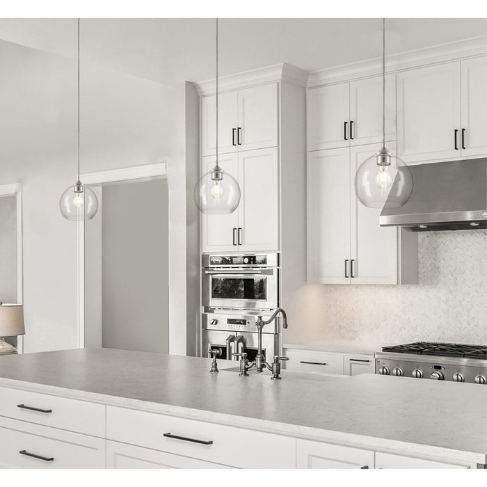 Westinghouse Tatze 1 Light Pendant, Brushed Nickel/Clear Glass