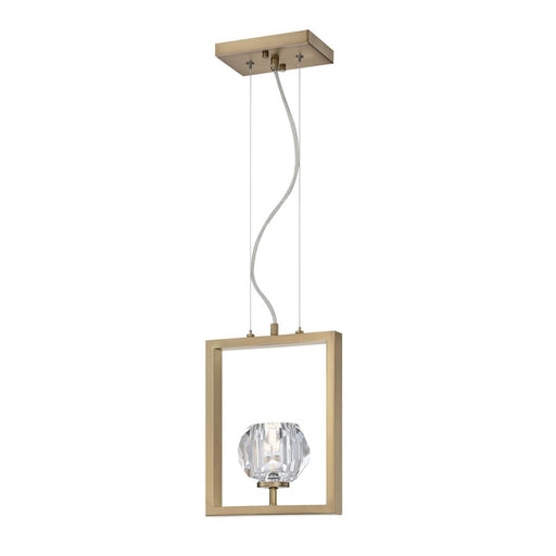 Westinghouse Zoa 1 Light Pendant, Brushed Brass/Crystal Glass - 6130900