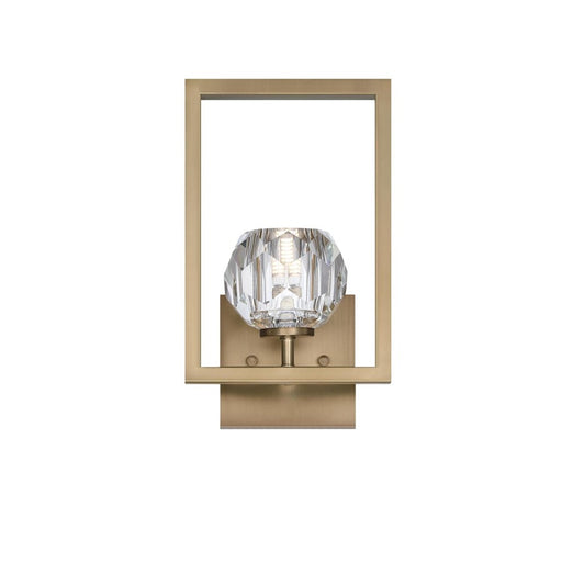 Westinghouse Zoa 1 Light Wall Light, Brushed Brass/Crystal Glass