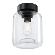 Westinghouse Judd 1 Light SemiFlush, Matte Black/Clear Glass - 6131200