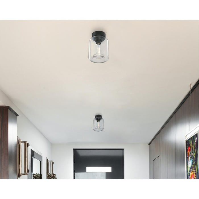 Westinghouse Judd 1 Light SemiFlush, Matte Black/Clear Glass