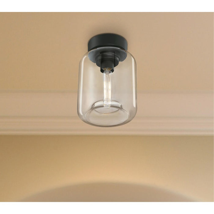 Westinghouse Judd 1 Light SemiFlush, Matte Black/Clear Glass