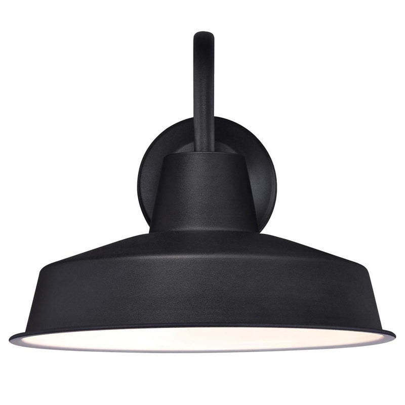 Westinghouse Academy 12in 1-Light Outdoor Wall Sconce | Vintage Textured Black and Cage Shade | Covered Porch & Entryway | Model 6131300