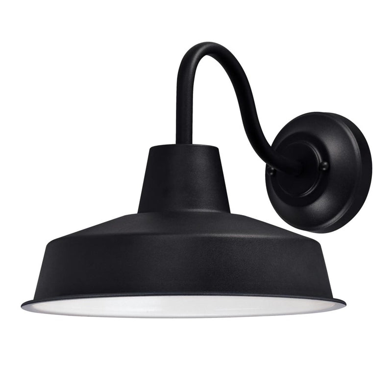 Westinghouse Academy 12in 1-Light Outdoor Wall Sconce | Vintage Textured Black and Cage Shade | Covered Porch & Entryway | Model 6131300