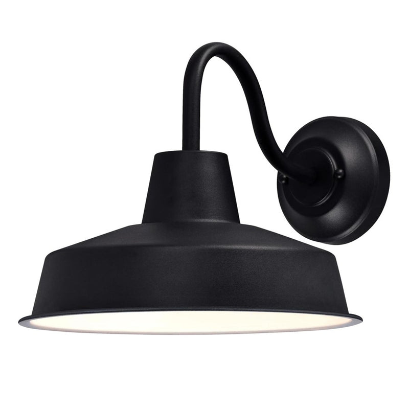 Westinghouse Academy 12in 1-Light Outdoor Wall Sconce | Vintage Textured Black and Cage Shade | Covered Porch & Entryway | Model 6131300