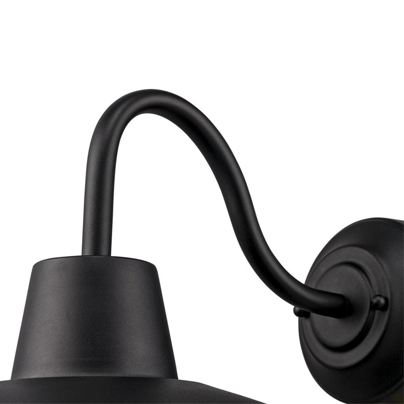 Westinghouse Academy 12in 1-Light Outdoor Wall Sconce | Vintage Textured Black and Cage Shade | Covered Porch & Entryway | Model 6131300