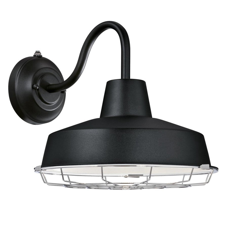 Westinghouse Academy 1Lt 12" Outdoor Wall Light Light, Black/Cage - 6131700