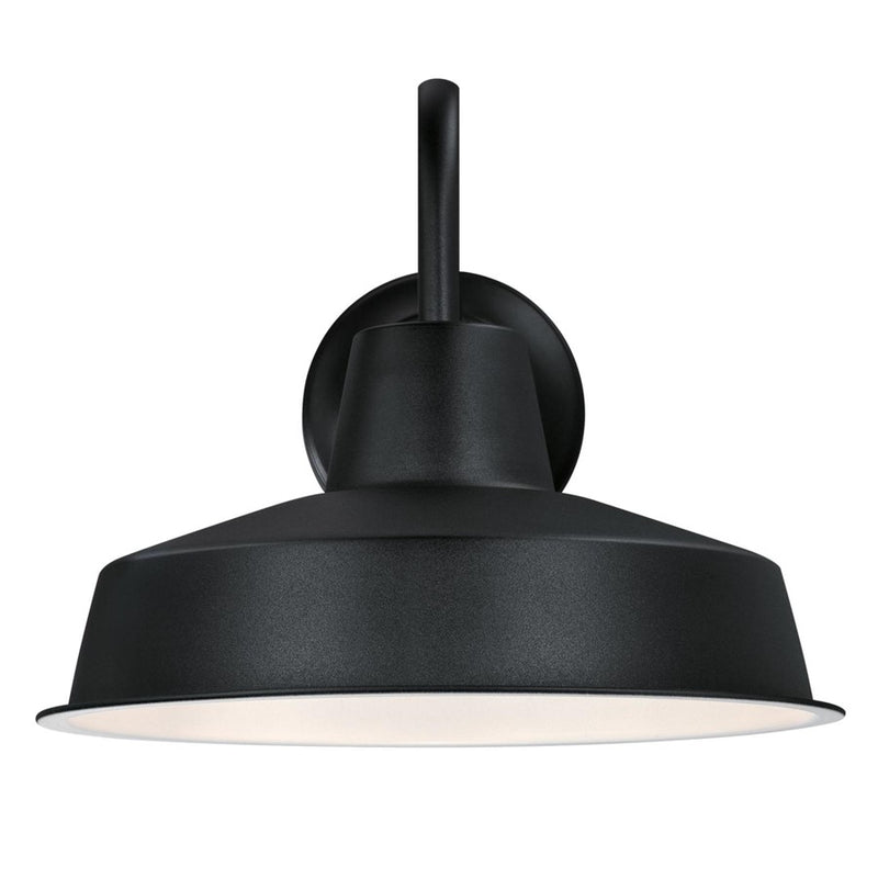 Westinghouse Academy 12in 1-Light Outdoor Wall Sconce | Vintage Textured Black Steel Cage | Covered Porch & Entryway | 11 x 12 x 15 in | Model 6131700