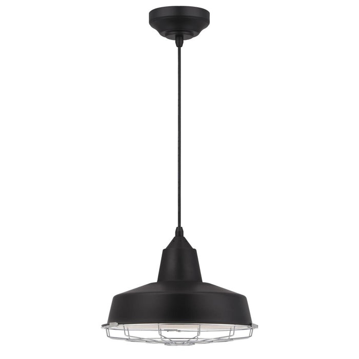 Westinghouse Academy 1 Light 12" Pendant, Black/Cage Shade - 6131800