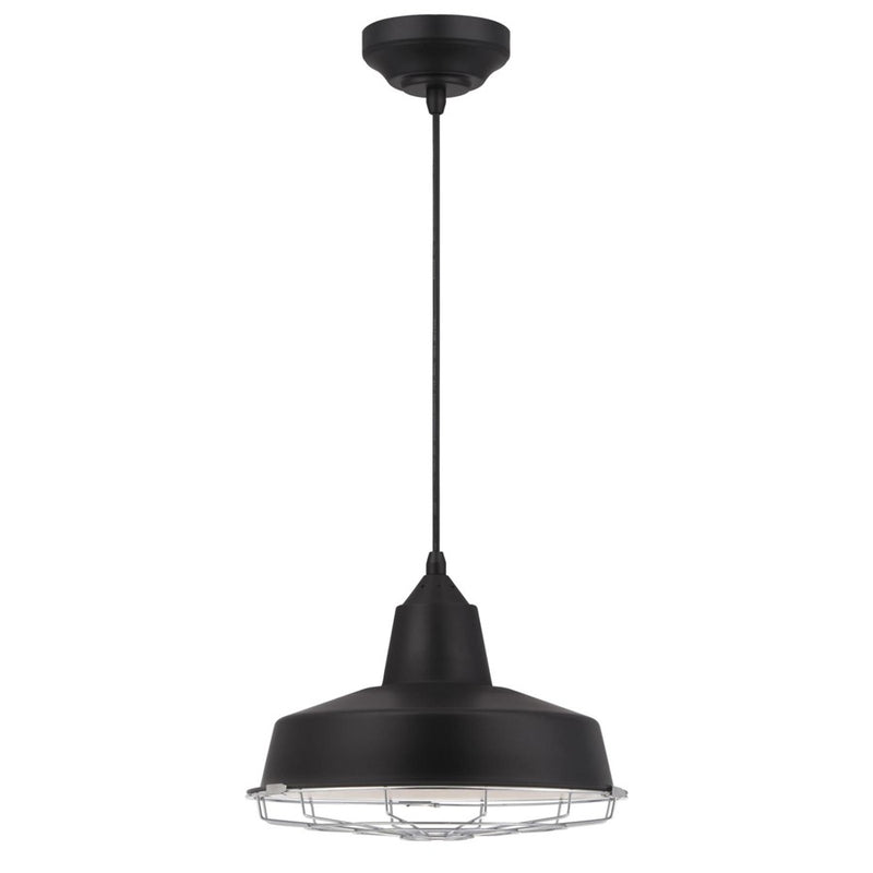 Westinghouse Academy 12in 1-Light Pendant | Vintage Black and Chrome Cage | Kitchen Island & Dining Room | 12 x 12 x 9 in | Model 6131800