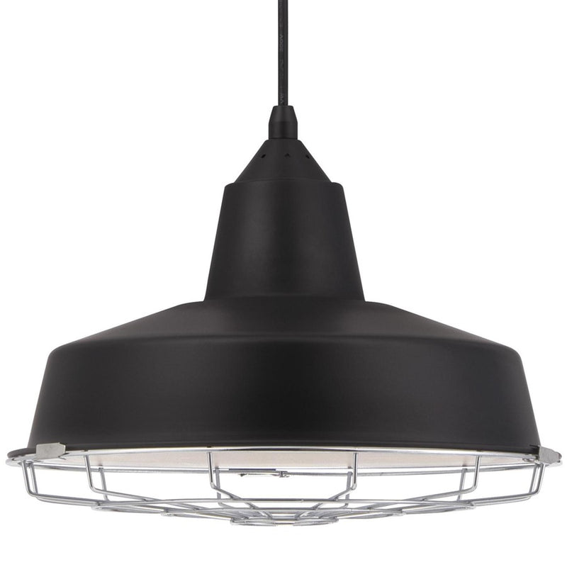 Westinghouse Academy 12in 1-Light Pendant | Vintage Black and Chrome Cage | Kitchen Island & Dining Room | 12 x 12 x 9 in | Model 6131800