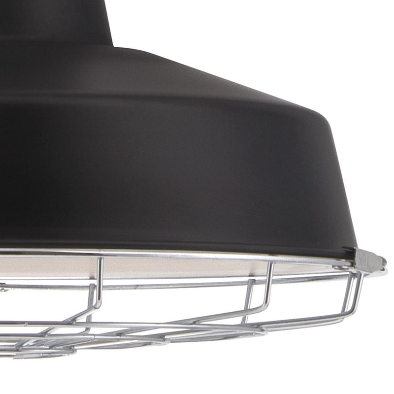 Westinghouse Academy 1 Light 12" Pendant, Black/Cage Shade