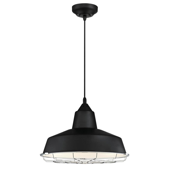 Westinghouse Academy 1 Light 16" Pendant, Black/Cage Shade - 6131900