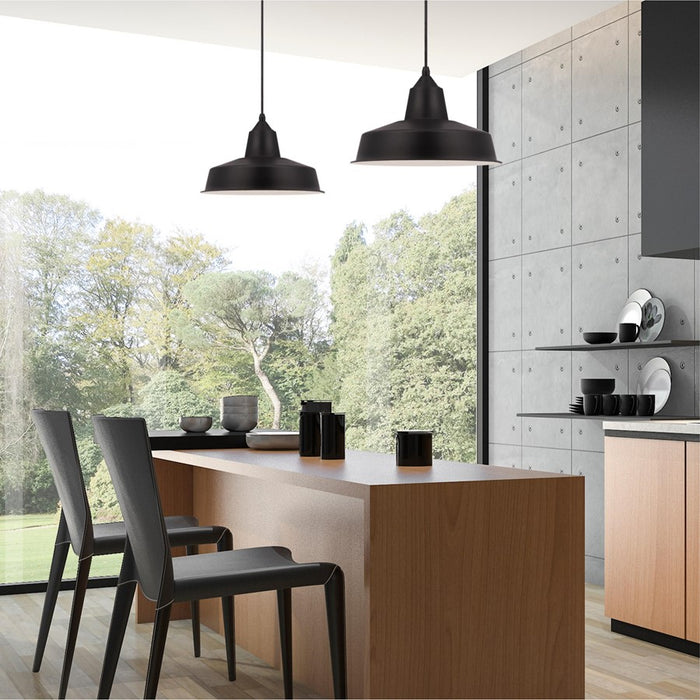 Westinghouse Academy 1 Light 16" Pendant, Black/Cage Shade