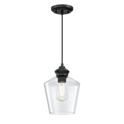 Westinghouse Ramsey 1 Light Pendant, Matte Black/Clear Glass - 6132600