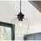 Westinghouse Ramsey 1 Light Pendant, Matte Black/Clear Glass