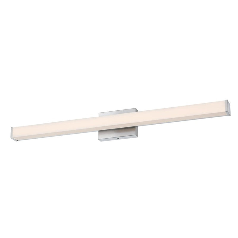 Westinghouse Dermot 36in 1-Light LED Vanity Light | Transitional Brushed Nickel and Frosted Acrylic | Bathroom & Hallway | Model 6135000