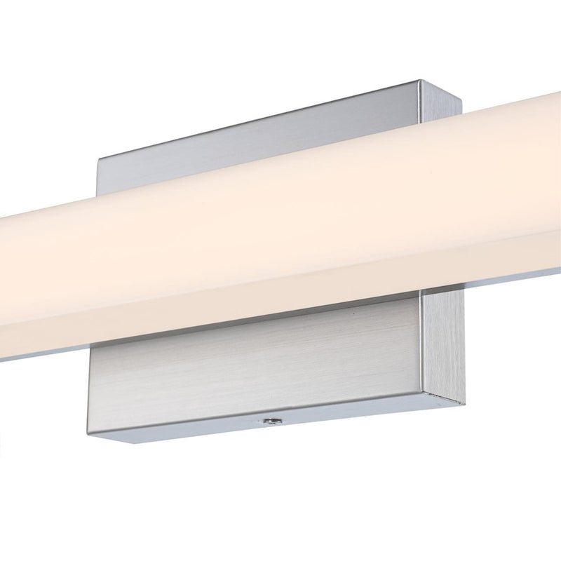 Westinghouse Dermot 36in 1-Light LED Vanity Light | Transitional Brushed Nickel and Frosted Acrylic | Bathroom & Hallway | Model 6135000