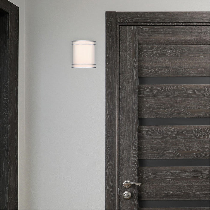 Westinghouse Hatboro 1 Light Wall Light, Nickel/Frosted Acrylic