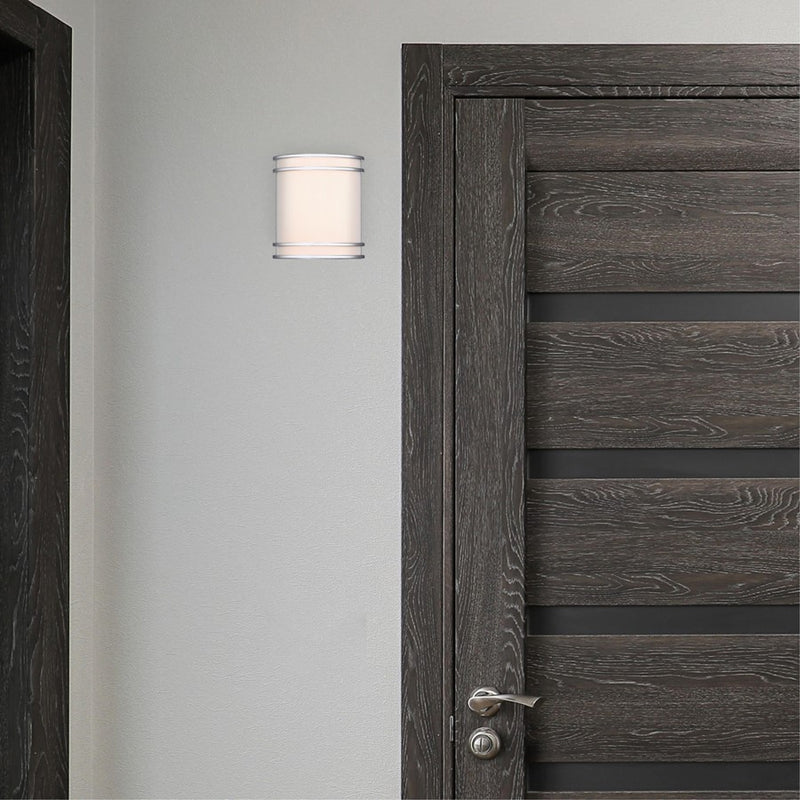 Westinghouse Hatboro 1-Light LED Wall Sconce | Transitional Brushed Nickel and Frosted Acrylic | Hallway & Entryway | 10 x 9 x 3.75 in | Model 6135500