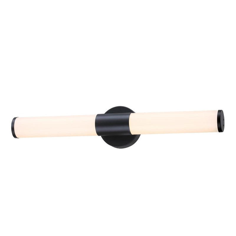 Westinghouse Clarksboro 24in 1-Light LED Vanity Light | Transitional Matte Black and Frosted Acrylic | Bathroom & Hallway | Model 6138300