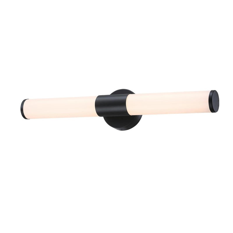 Westinghouse Clarksboro 24in 1-Light LED Vanity Light | Transitional Matte Black and Frosted Acrylic | Bathroom & Hallway | Model 6138300