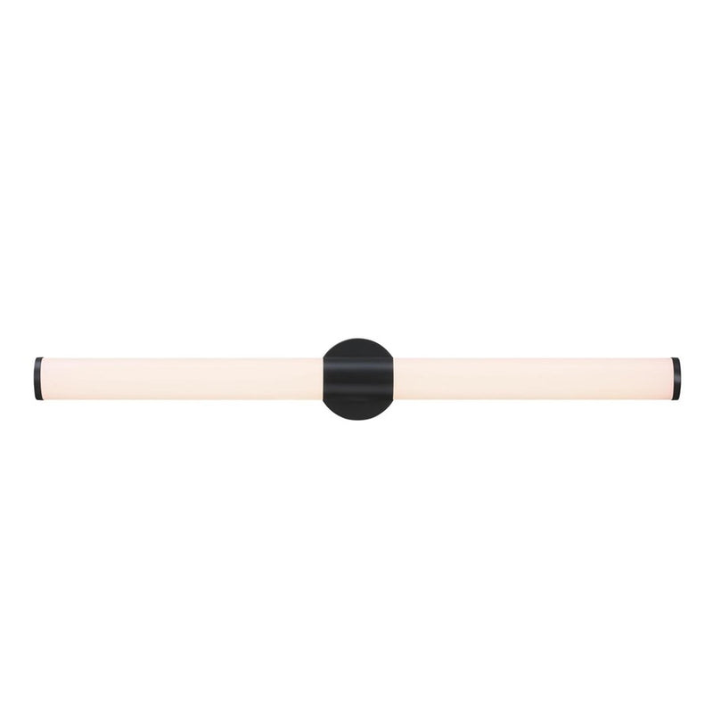 Westinghouse Clarksboro 36in 1-Light Wall Sconce | Transitional Matte Black and Frosted Acrylic | Hallway & Bathroom | Model 6138400