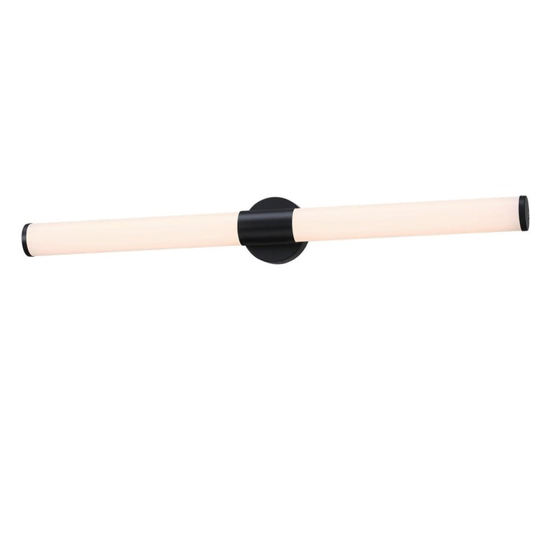 Westinghouse Clarksboro 36in 1-Light Wall Sconce | Transitional Matte Black and Frosted Acrylic | Hallway & Bathroom | Model 6138400