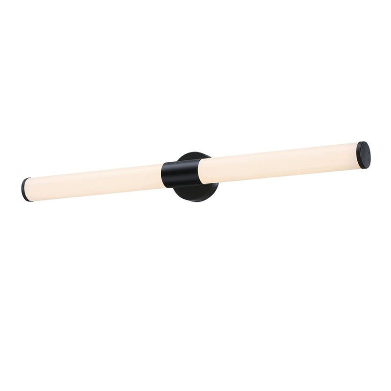 Westinghouse Clarksboro 36in 1-Light Wall Sconce | Transitional Matte Black and Frosted Acrylic | Hallway & Bathroom | Model 6138400
