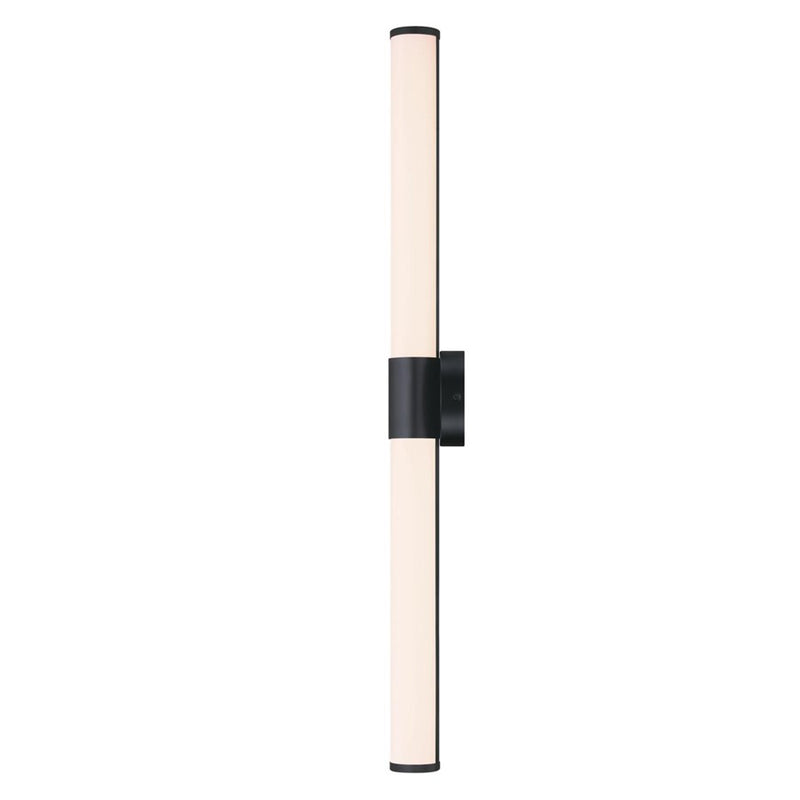 Westinghouse Clarksboro 36in 1-Light Wall Sconce | Transitional Matte Black and Frosted Acrylic | Hallway & Bathroom | Model 6138400