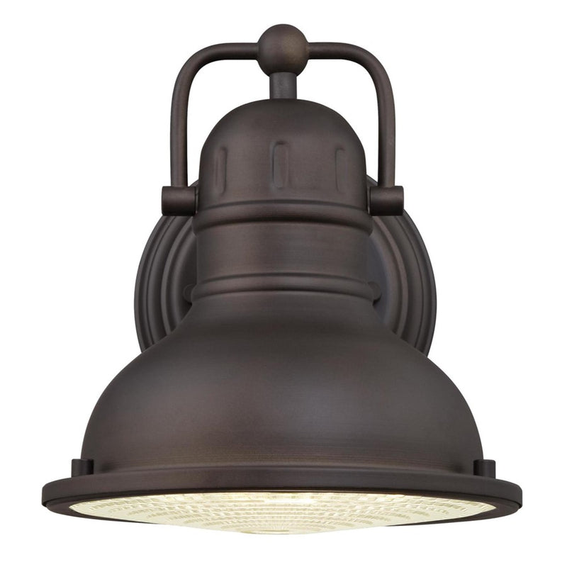 Westinghouse Orson 9in 1-Light Outdoor Wall Sconce | Vintage Oil Rubbed Bronze and Frosted Prismatic | Porch & Deck | Model 6203400