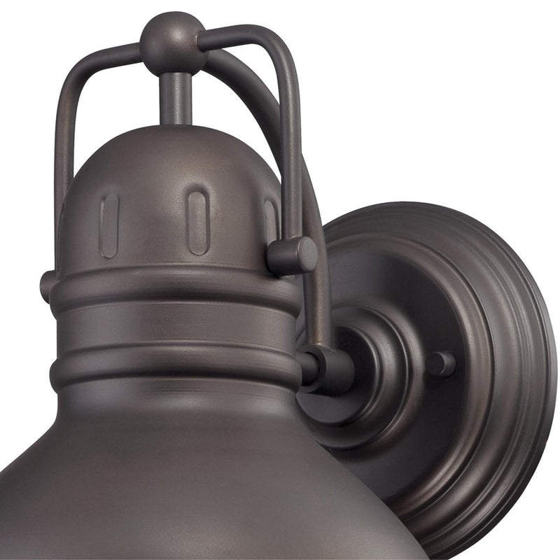 Westinghouse Orson 11in 1-Light Outdoor Wall Sconce | Industrial Oil Rubbed Bronze and Frosted Prismatic Glass | Covered Patios & | Model 6204600