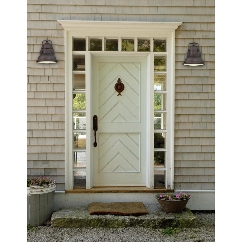 Westinghouse Orson 11in 1-Light Outdoor Wall Sconce | Industrial Oil Rubbed Bronze and Frosted Prismatic Glass | Covered Patios & | Model 6204600