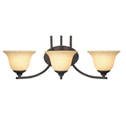 Westinghouse Kings Canyon 3Lt Wall Light, Bronze/Burnt Scavo Glass - 6222200