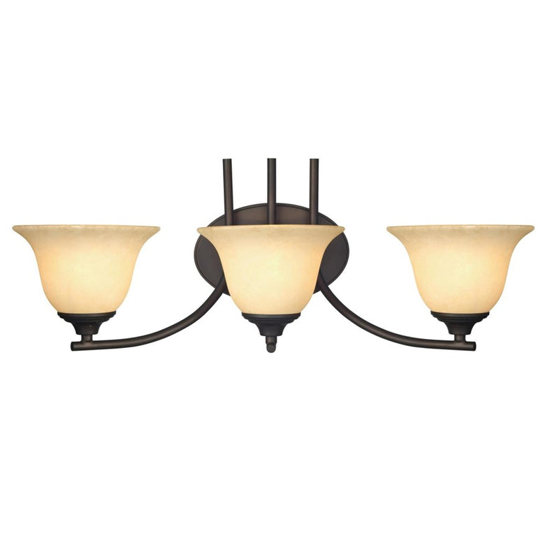 Westinghouse Kings Canyon 3Lt Wall Light, Bronze/Burnt Scavo Glass - 6222200