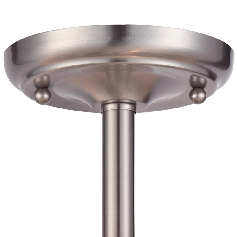 Westinghouse Parker Mews 13in 2-Light Semi-Flush Mount | Contemporary Brushed Nickel and White Linen Fabric | Bedroom & Hallway | Model 6225700