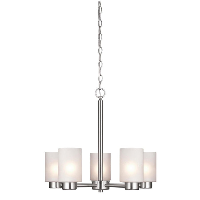 Westinghouse Sylvestre 5Lt Chandelier, Nickel/Frosted Seeded - 6227400