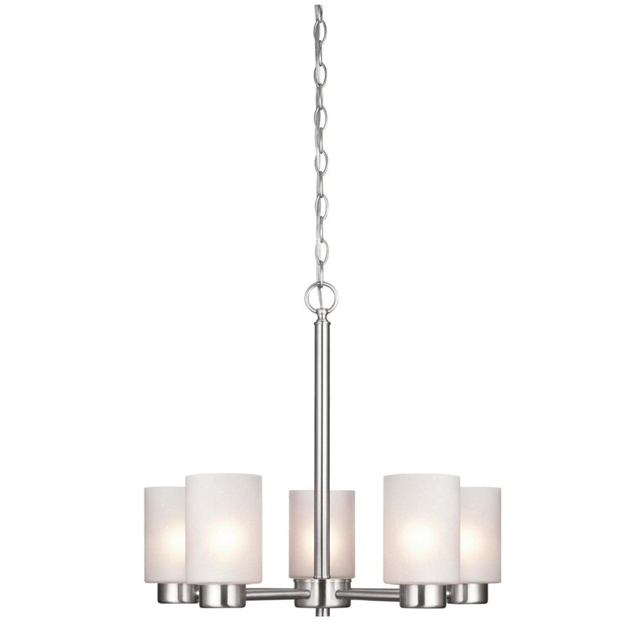 Westinghouse Sylvestre 5Lt Chandelier, Nickel/Frosted Seeded - 6227400