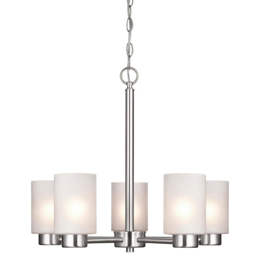 Westinghouse Sylvestre 5Lt Chandelier, Nickel/Frosted Seeded