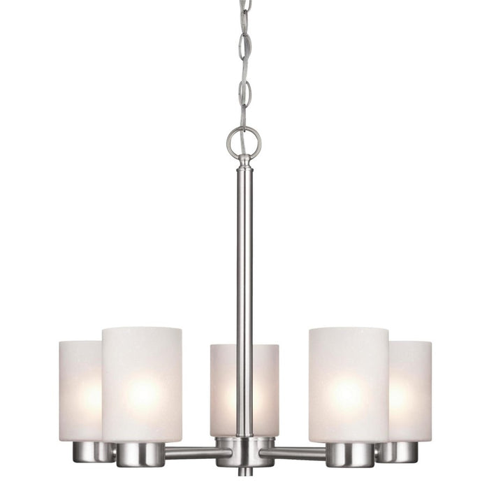 Westinghouse Sylvestre 5Lt Chandelier, Nickel/Frosted Seeded