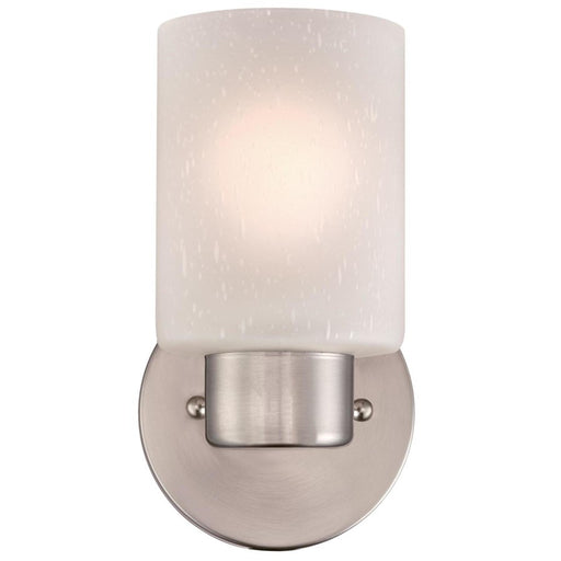 Westinghouse Sylvestre 1Lt Wall Light, Brushed Nickel/Frosted Seeded