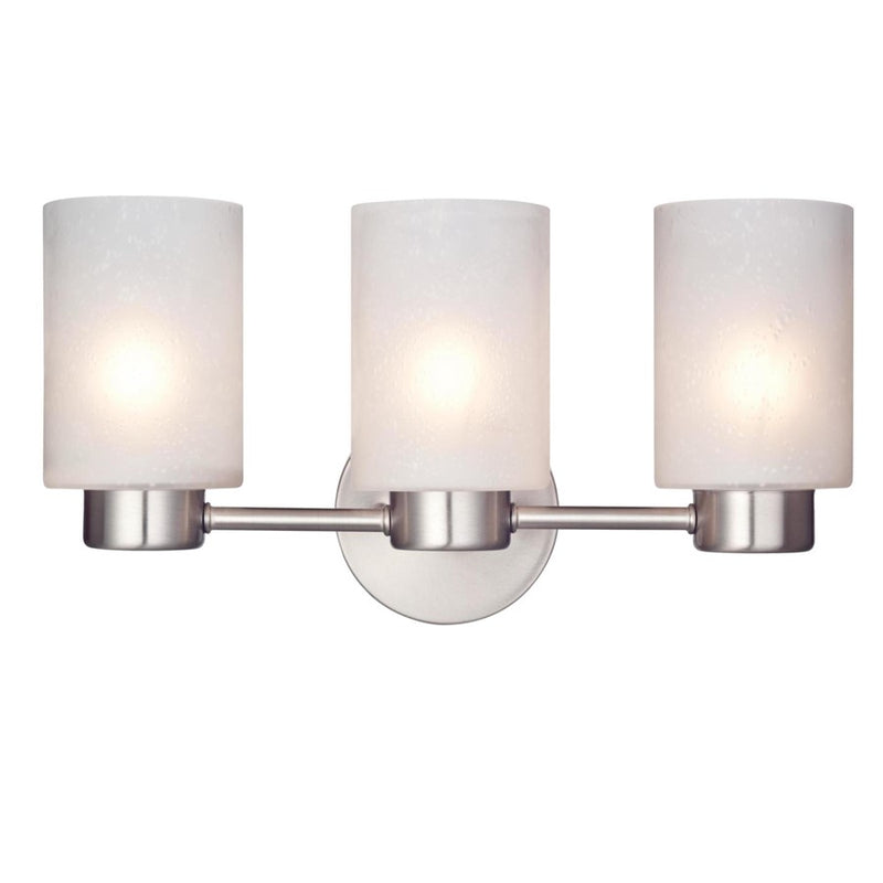 Westinghouse Sylvestre 3Lt Wall Light, Brushed Nickel/Frosted Seeded - 6227900