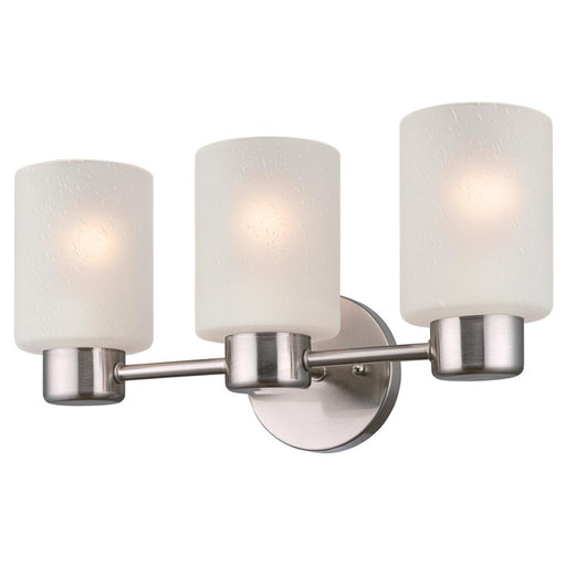 Westinghouse Sylvestre 3Lt Wall Light, Brushed Nickel/Frosted Seeded