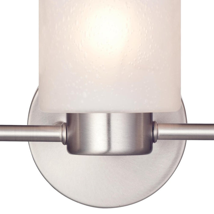 Westinghouse Sylvestre 3Lt Wall Light, Brushed Nickel/Frosted Seeded