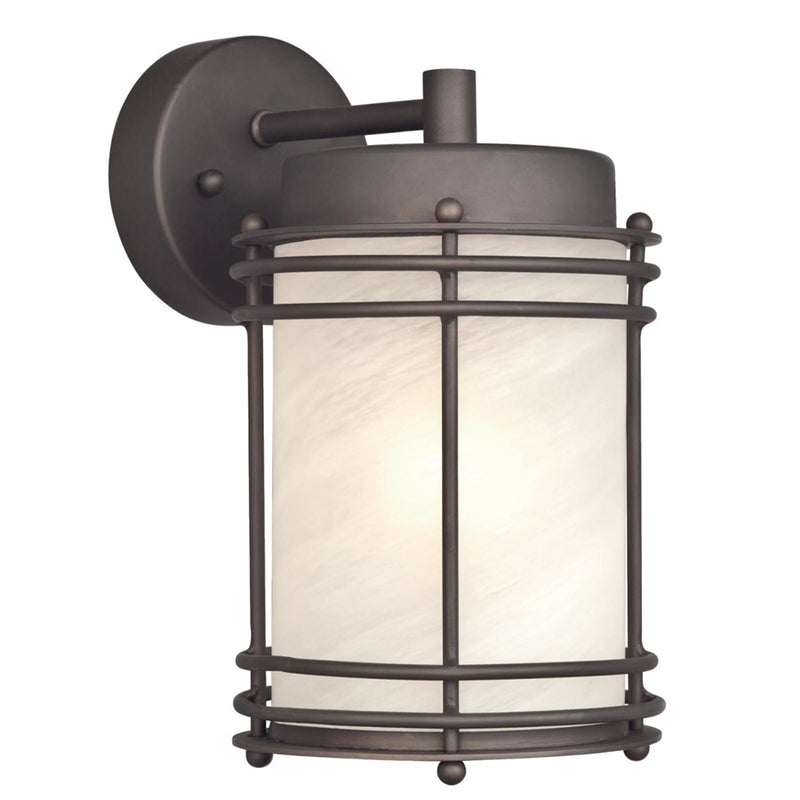 Westinghouse Parksville 1-Light Outdoor Wall Sconce | Transitional Oil Rubbed Bronze and Alabaster Glass | Entryway & Porch Accent | Model 6230700