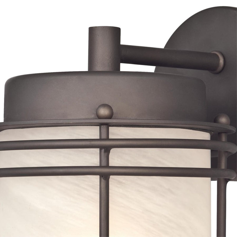 Westinghouse Parksville 1-Light Outdoor Wall Sconce | Transitional Oil Rubbed Bronze and Alabaster Glass | Entryway & Porch Accent | Model 6230700