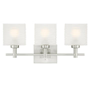 Westinghouse Alexander 3Lt Wall Light, Nickel/Rippled White Glazed - 6304000